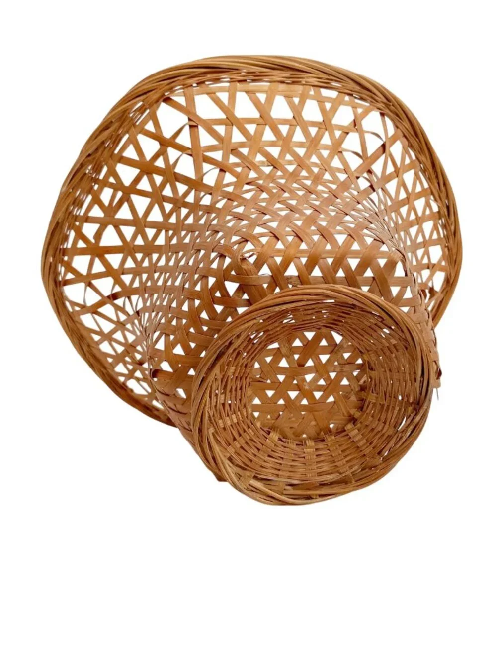 Woven Wicker Pedestal Basket – Hexagon Plant Holder